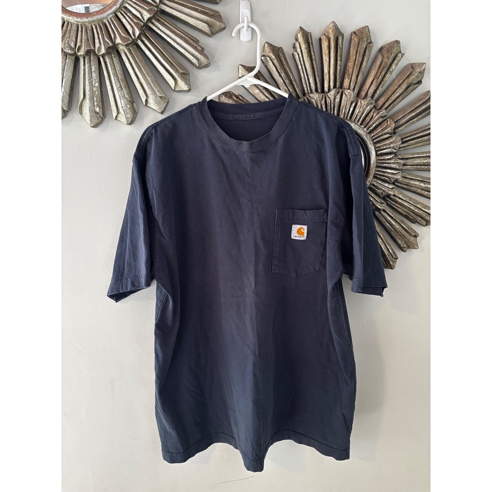 Carhartt K87 Mens Workwear Pocket T-Shirt‎ Navy Blue Short Sleeve Tee Large